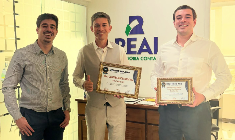 Gustavo, Bruno e Zeca — equipe da Real Assessoria Contábil